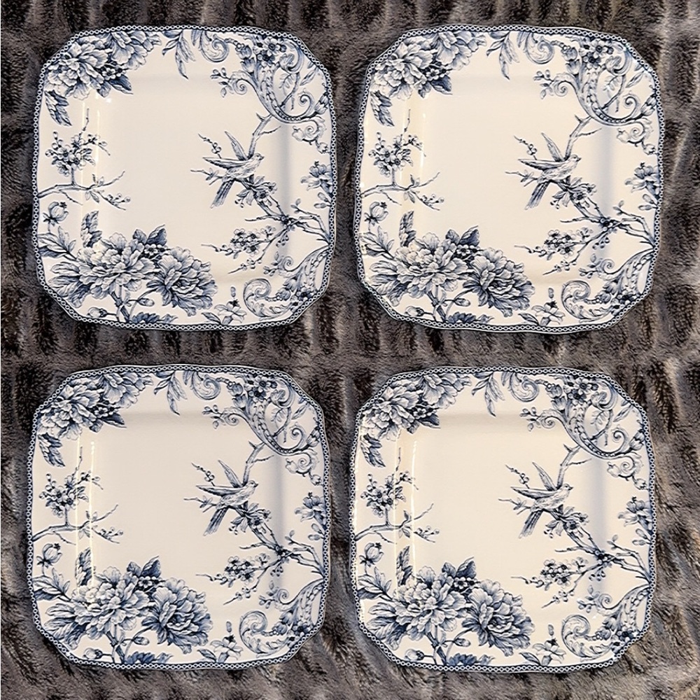 Adelaide Blue and White Dinner Plate Collection by 222 FIFTH | Set Of 4